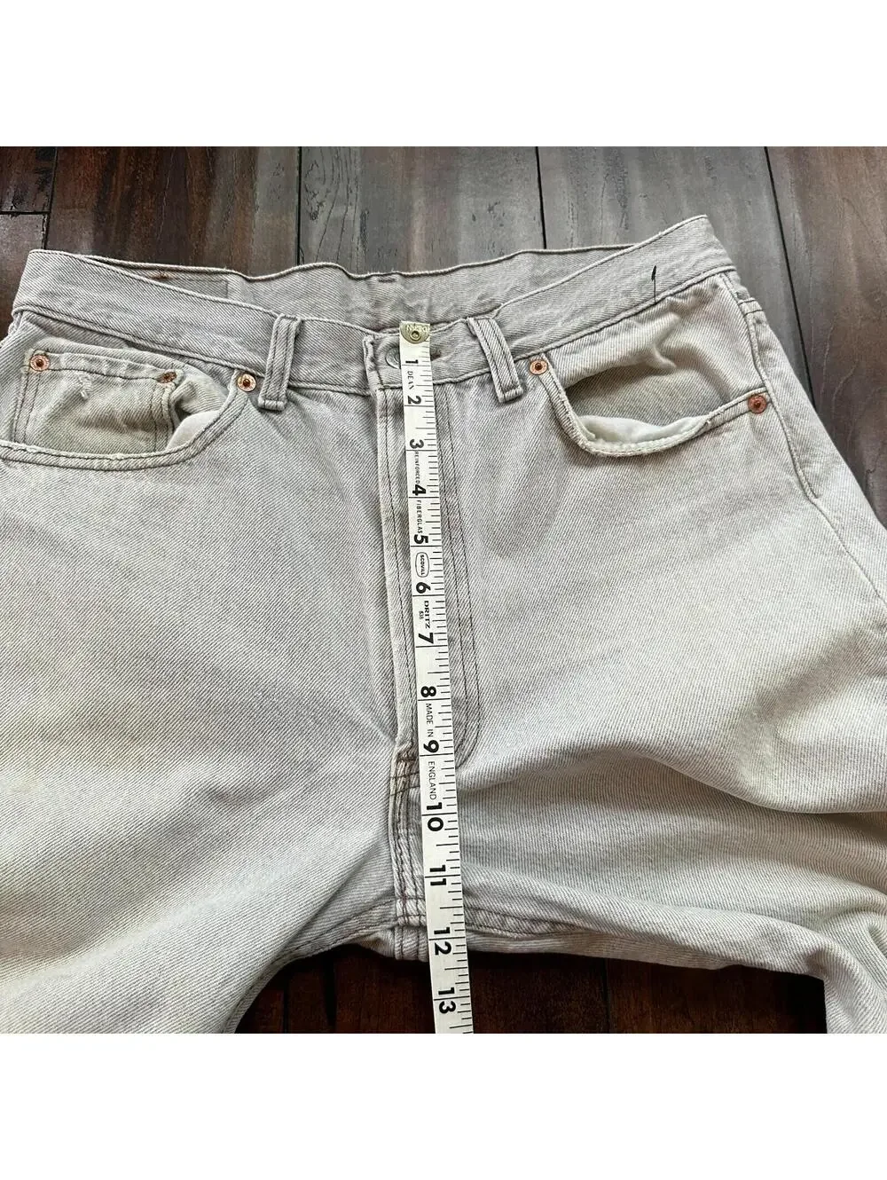 VTG USA Levis 501 Button Fly 90s Tag Jeans 80s 34x30 Act 31x28 Grey Faded White
